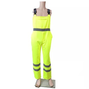 Polyester Cotton Fluorescent Yellow Fluorescent Orange Flame Retardant Overalls Fluorescent Yellow Bib Pants