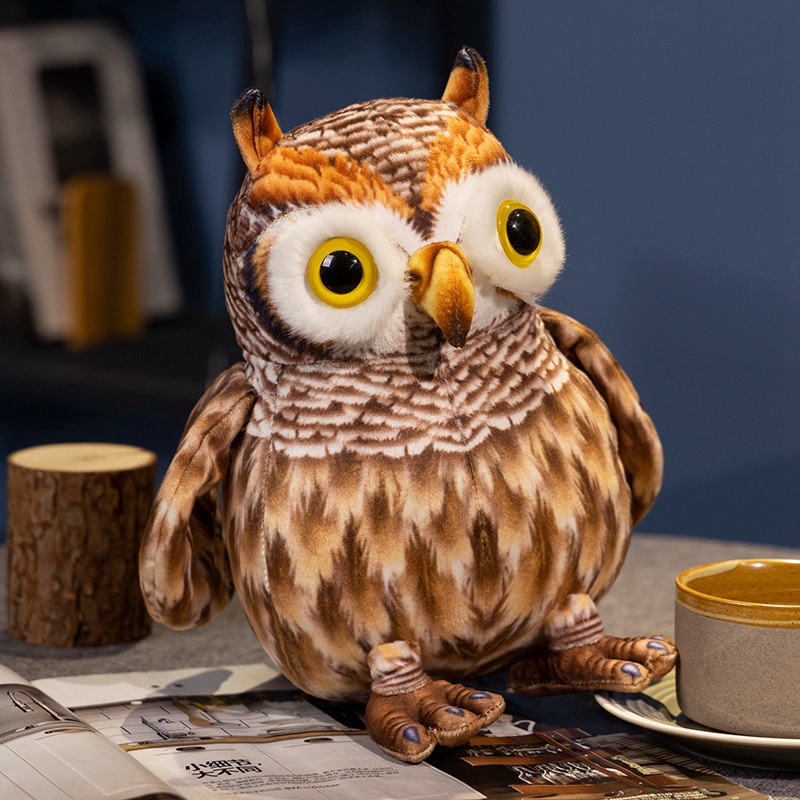 Simulación transfronteriza búho muñeca muñeca muñeca peluche pájaros adornos almohada para niños para dormir regalos de cumpleaños mujeres