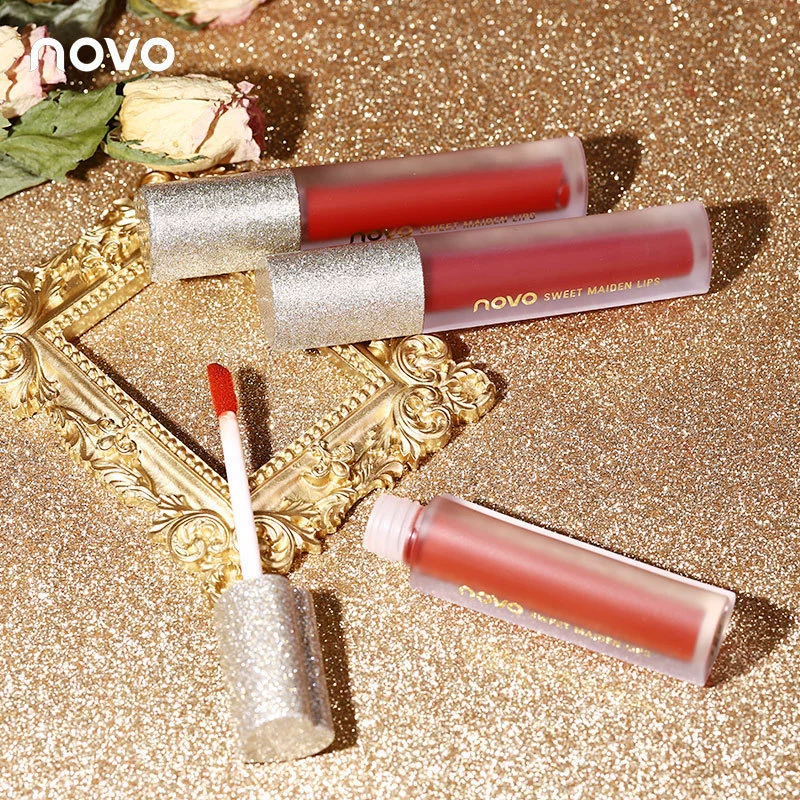 OEM обработка Индивидуальная помада Lip Glaze NOVO мягкая и матовая текстура фальшивый мех бархатный воздушная помада держит макияж губ