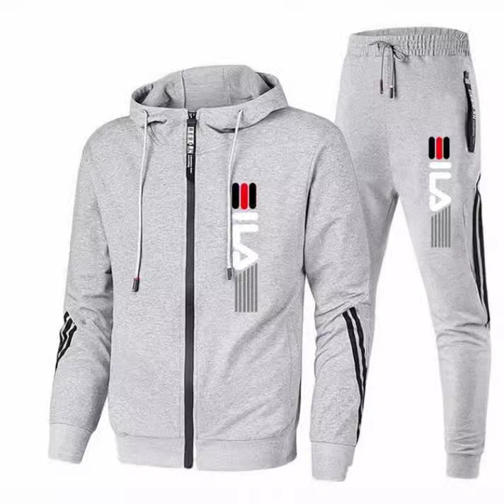 (2개) 2024 독립 역 국경 남성 패션 캐주얼 세트 오픈 전나무 지퍼 컬러 매칭 야외 스포츠웨어 스웨터 세트