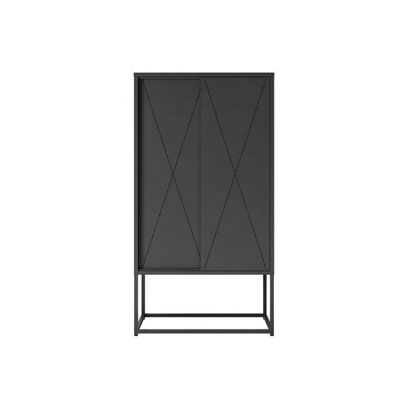 Amazon Hot sale armario de pie alto acero hogar dormitorio hotel almacenamiento comedor lado armario sala de estar puerta corredera armario