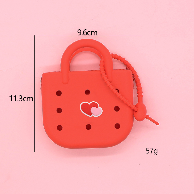 Monedero de silicona portátil explosivo lindo bolso de playa ligero y compacto nuevo bolso de almacenamiento de agujero de bricolaje de dibujos animados