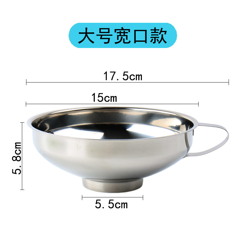 FCM embudos de acero inoxidable amplio embudos de vino embudos de aceite de gran calibre embudos de mermelada embudos de ensalada