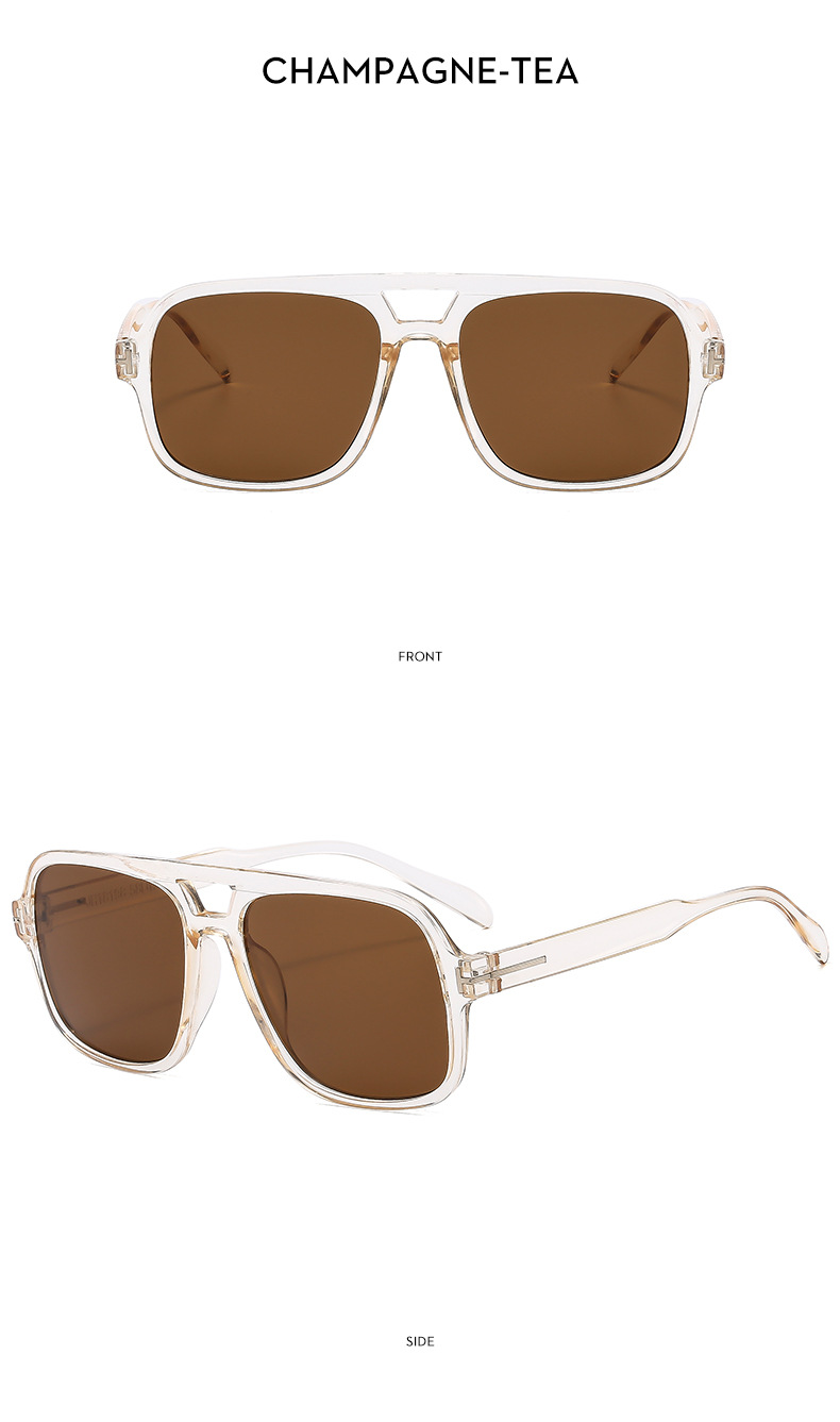 25g Weight Full Frame Glasses Structure Sunglasses Classification PC, UV400 Protection Lens Material Square Glasses Style Travel, Party Occasion Solid Color Pattern All Seasons Season Unisex Gender Streetwear Style Grey, Black Color Streetwear Solid Color PC UV400 Protection Square Full Frame Women's Sunglasses 17