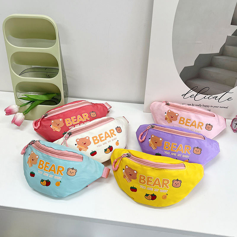 Bolso de los niños de estilo coreano de dibujos animados de los niños pequeño bolso de la cintura de los niños y niñas bolso de hombro de la moda princesa decorativa crossbody monedero