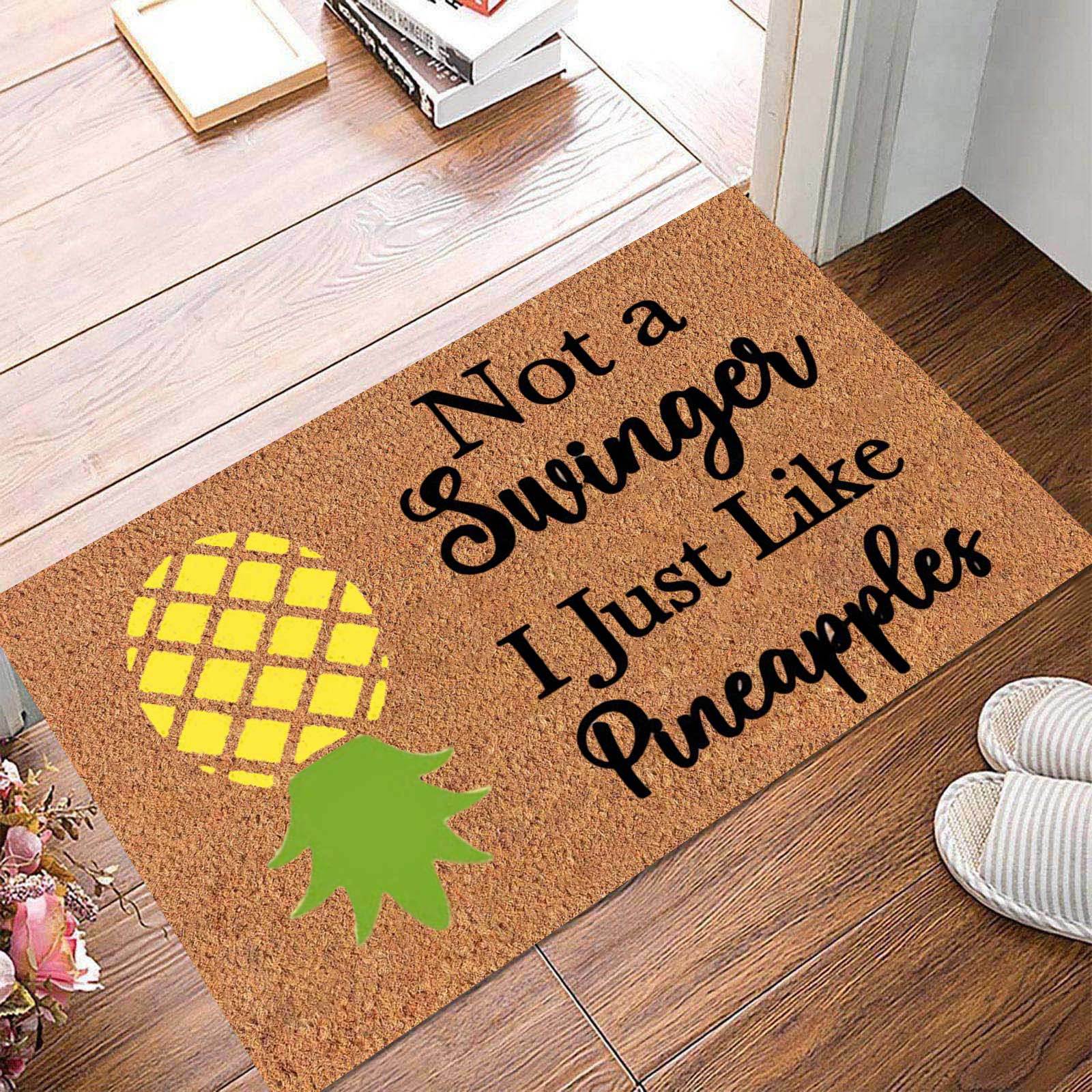 Großer Teppich mit Ananas-Element, rutschfeste Fußmatte für den Eingangsbereich, wasserabsorbierende Matte für Badezimmer und Küche_voghion.com