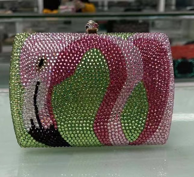 Bolsa de cena de diamantes hecha a mano transfronteriza, bolsa de mano de diamantes, fábrica de sirena Daiwei, orden de bolsa de embrague