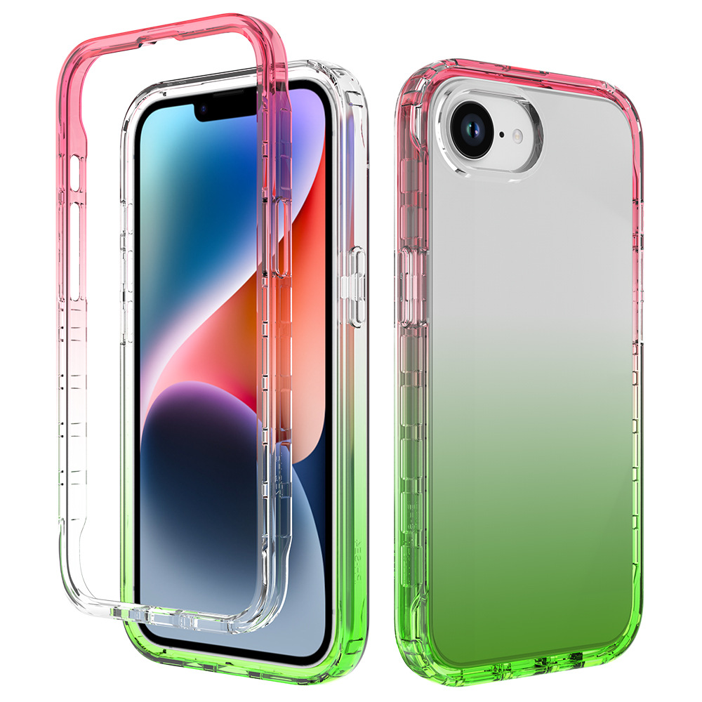 Transfronterizo aplicable Apple iPhone SE4 alta transparencia anti-caída 2 - en - 1 caso de teléfono móvil gradiente 360 funda protectora