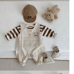 2023春秋童裝男女寶寶背帶褲連體衣嬰兒薄款外出哈衣爬服0204A015