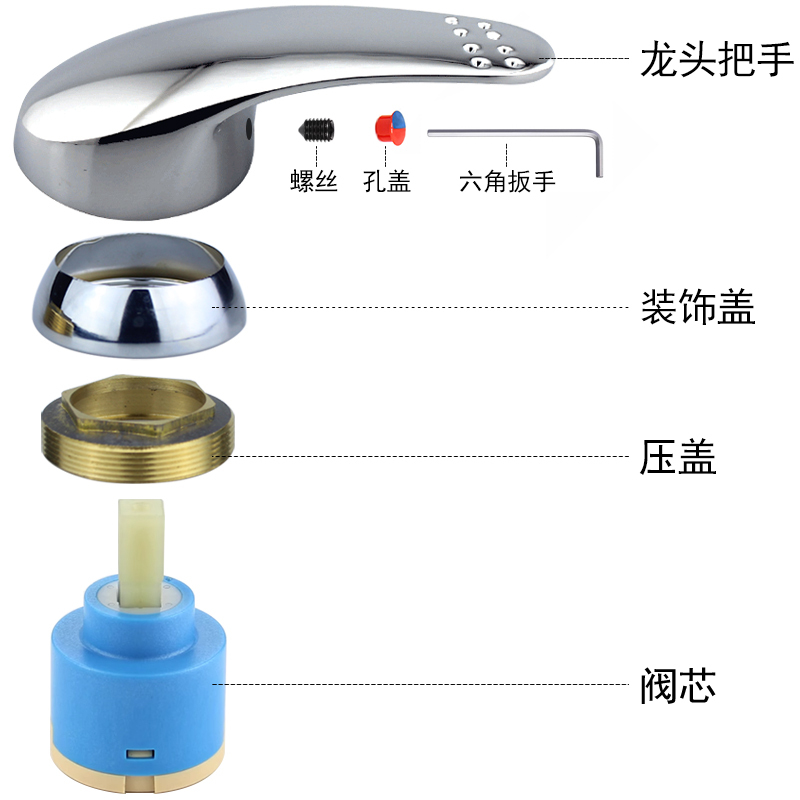 Kitchen Basin Shower Faucet Hot and Cold Water Tap Repair Parts Valve Core Leak Switch Handle Handle Press Cover Screw Kitchen Basin Shower Faucet Hot and Cold Water Tap Repair Parts Valve Core Leak Switch Handle Handle Press Cover Screw