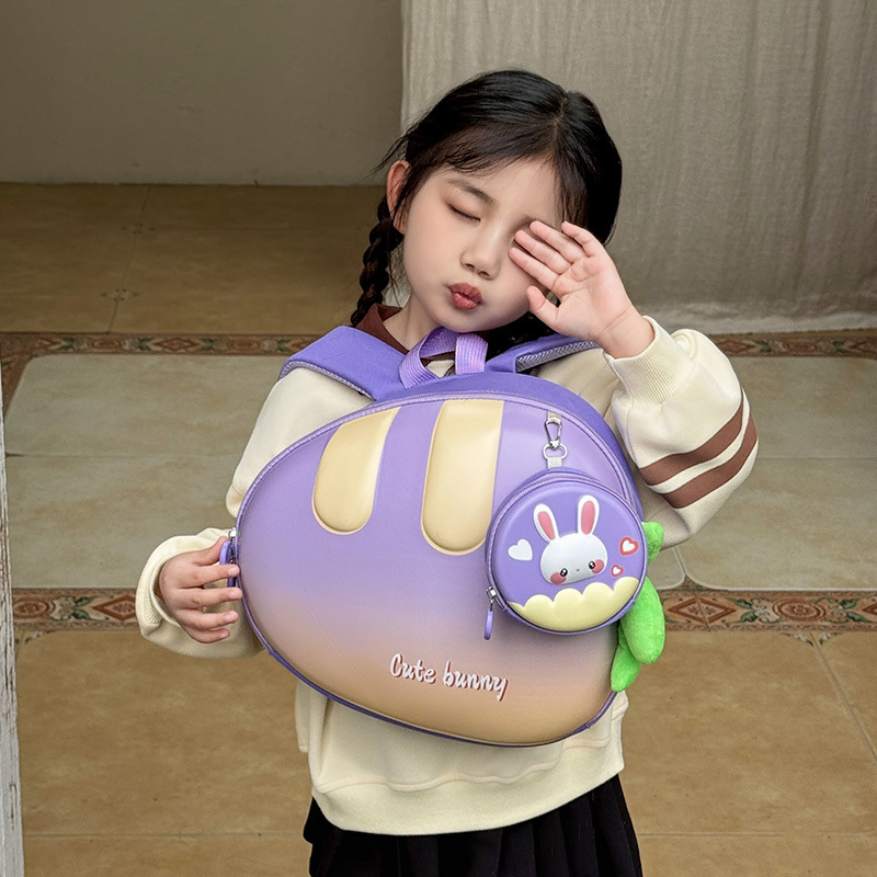 Mochila infantil caricatura lindo jardín de infantes mochila de niños mochila de cáscara dura mochila de estilo de rábano