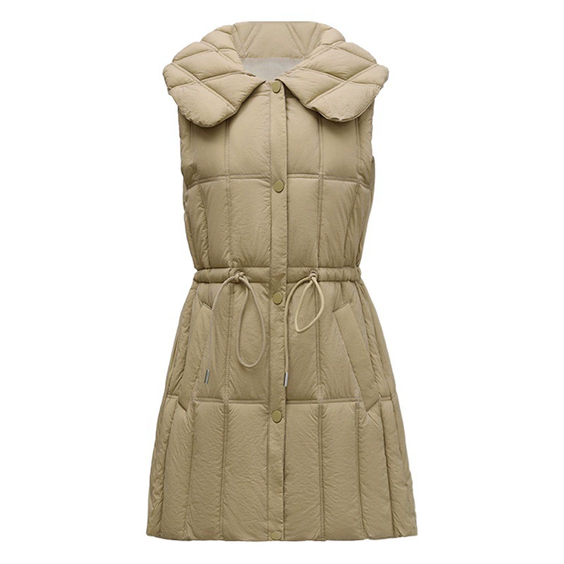 Женский пуховик из хлопка, приталенный тонкий жилет средней длины 2023, Модный корейский зажим, новый жилет, зимний жилет