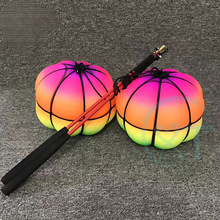 发光彩虹南瓜球甩甩球广场中老年儿童健身手甩球玩具地摊热卖批发