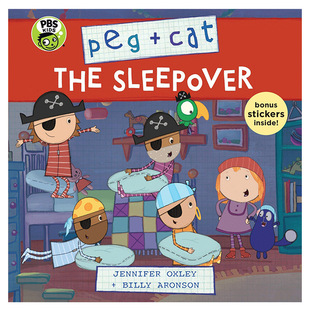 Peg and kitten math picture book with stickers 3Peg Cat The Sleepover English original book pajamas