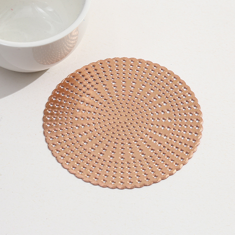 Transfronterizos nórdicos estampado en oro hueco cojín de tazas de PVC esterilla de aislamiento térmico antideslizante cojín de decoración de comedor occidental esterilla de mesa impermeable universal