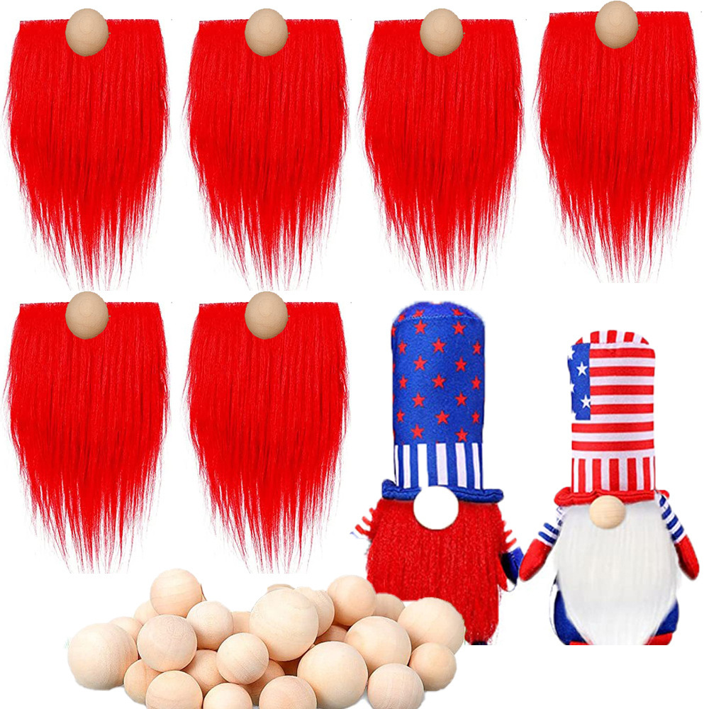 Big red (6 pieces of big red beard + 6 round wooden balls)