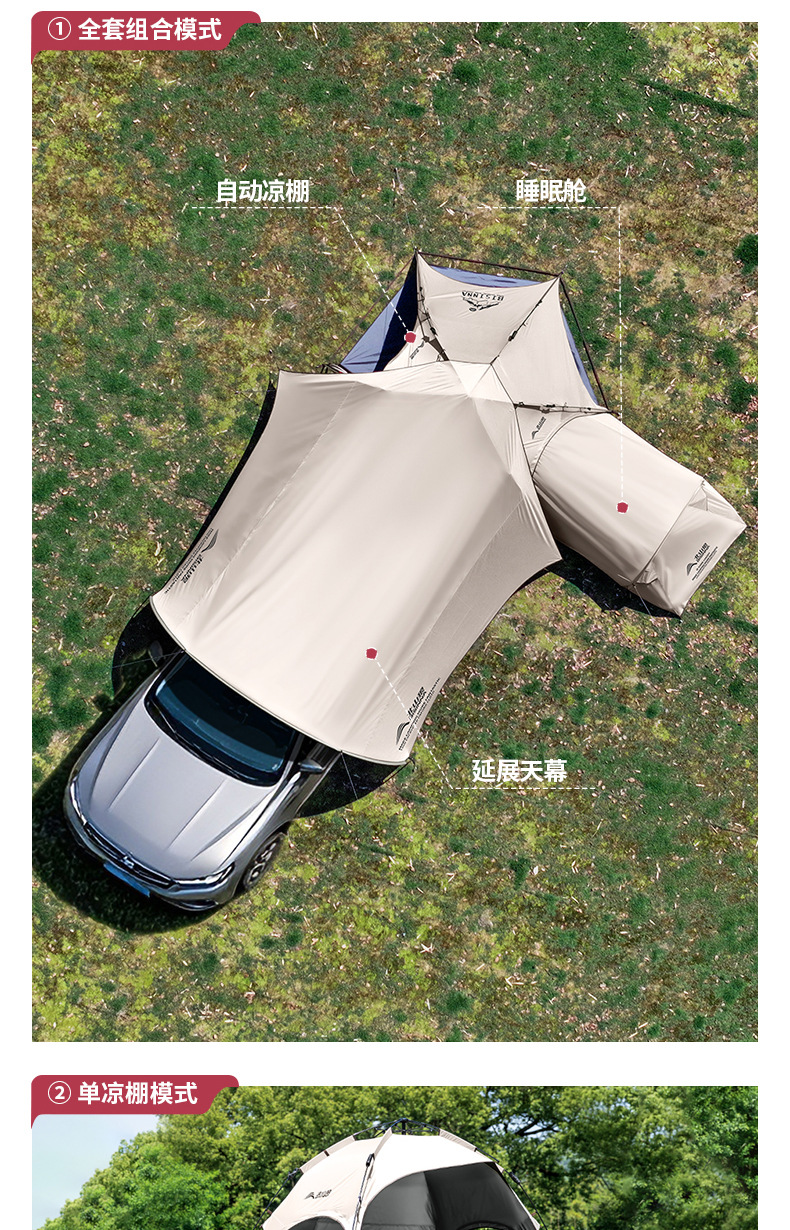 Dome Canopy Tent Outdoor Sunshade New Camping Style Fully Automatic Quick-Open Sunshade Titanium Black Coating 2026 New Model