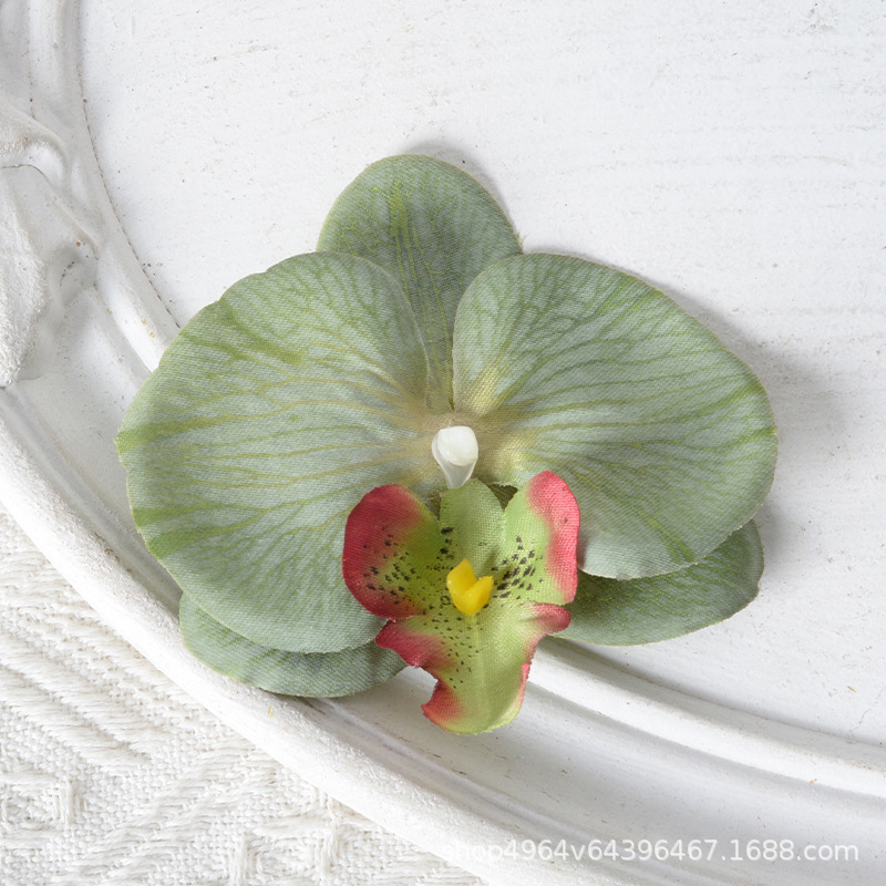 Película blanca Phalaenopsis flor cabeza pétalo simulación flor accesorios tocado horquilla diy flor decorativa de boda hecha a mano