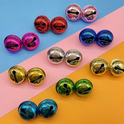 22mm vacuum electroplated metal bell DIY ornament accessories one-piece open pet bell Christmas decoration bell