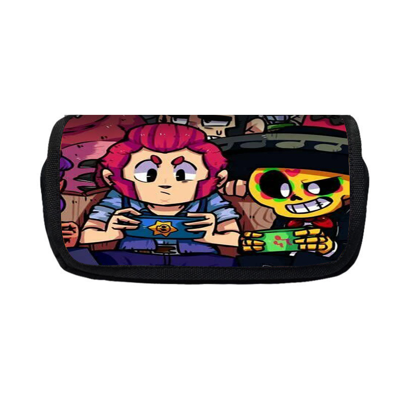 Nuevo salvaje bolsas de lápiz de estudiantes de gran capacidad caja de papelería personaje creativo de niños caja de lápiz doble lote transfronterizo