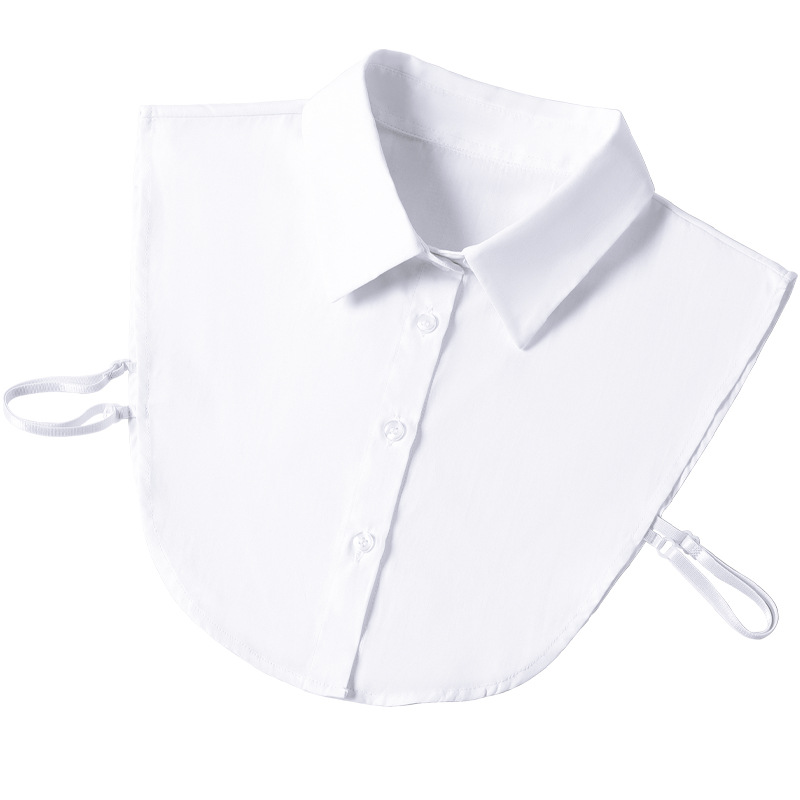 Camisa collar de cuello falso de las mujeres collar de camisa de cuello falso de algodón de poliéster collar de soporte decorativo collar puntiagudo collar falso accesorios transfronterizos