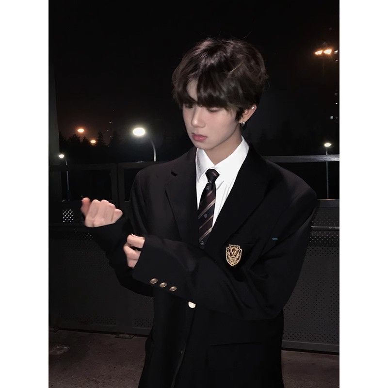 日系学院風dk男子制服スーツ三粒ボタン制服jk学生卒業スーツ班服