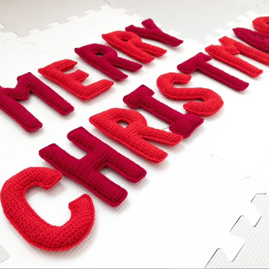 Crochet navideño guirlandas de flores PDF Crochet Pattern Home Decoration Feliz Navidad Crochet Banner