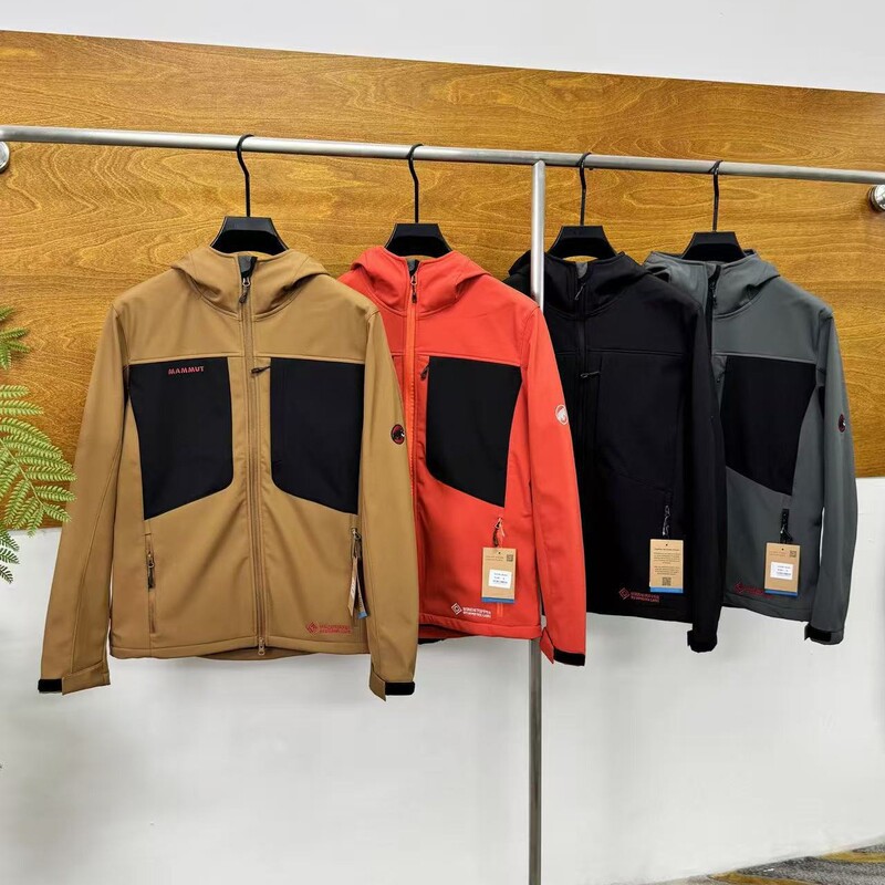 2026 Autumn New Mammoth Men's Softshell Fleece-Lined Outdoor Sports Hiking Casual Jacket Top