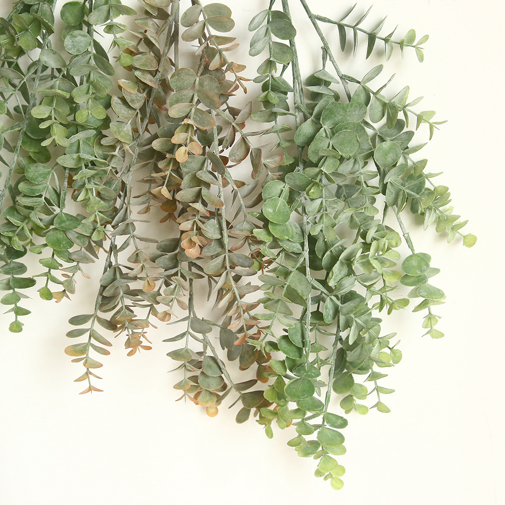 金錢葉尤加利植絨仿真花廠家家居裝飾婚慶手捧花植物假花MW20207