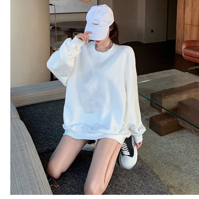 Camiseta blanca simple americana para mujeres nueva primavera y otoño nicho suelto camisa de manga larga de algodón con camisa de base
