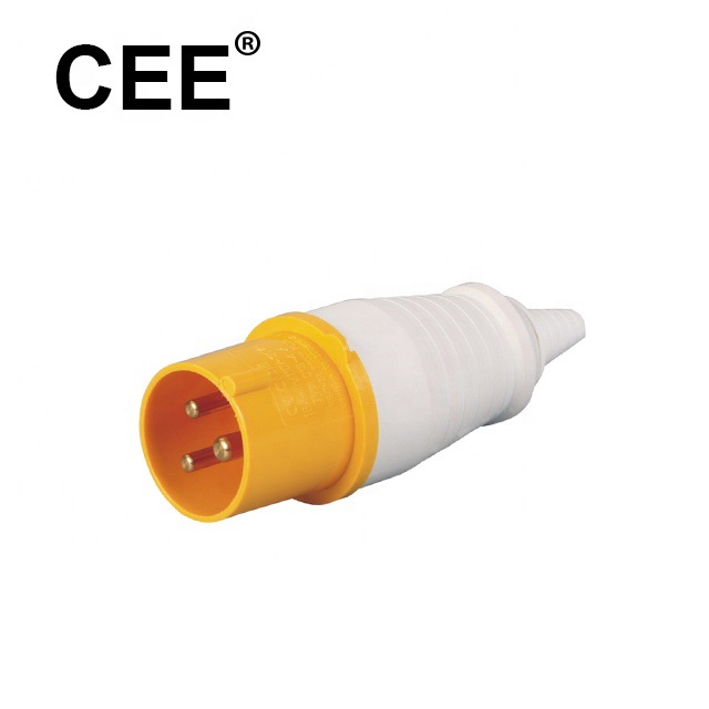 CEE-013L-4/023L-4工业插头 黄色 IP44 16A 32A 110-130V 2P+E CE