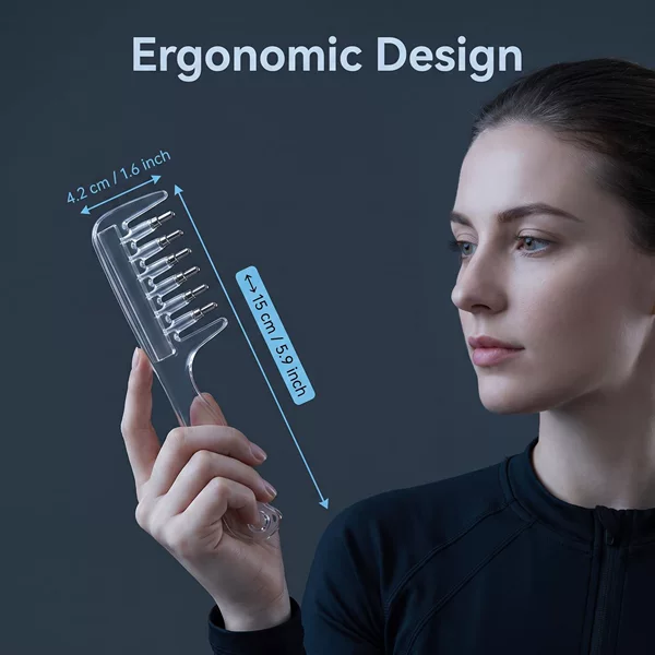 Crystal Liquid-Guide Hair Comb | Scalp Care Massage Wide‑T