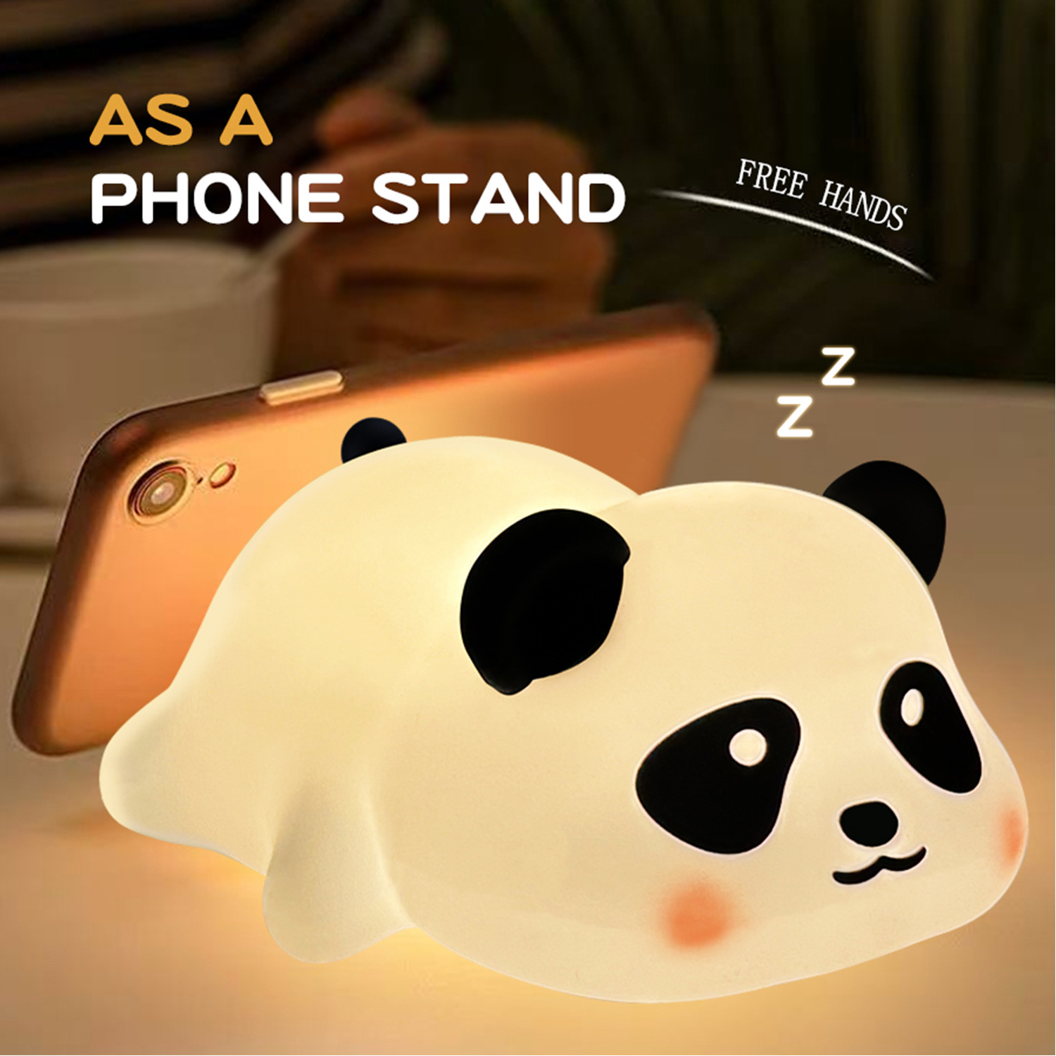 Explosiones transfronterizas bater lámparas de silicona lámpara de noche panda lámpara de noche grasa tiempo de carga regalo atmósfera lámpara de dormitorio