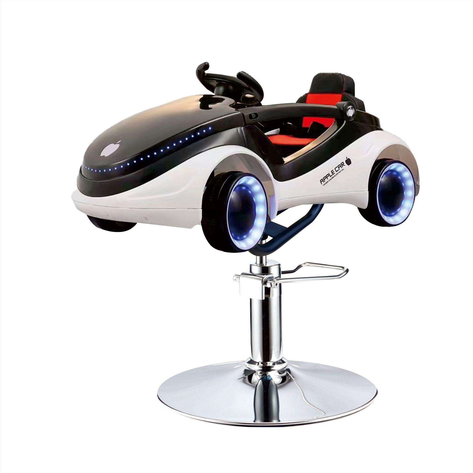 Asiento de peluquería eléctrico para niños, silla de peluquería para automóvil, silla giratoria elevadora, música, salón de peluquería para niños, silla de corte para niños image 27