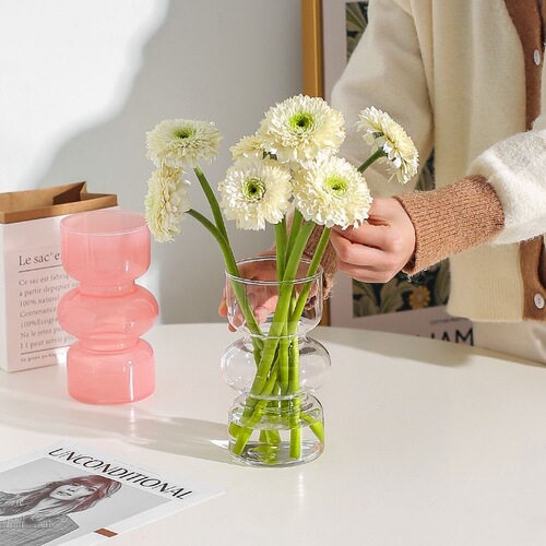 Elegant European Retro Glass Vase, Unique Vintage Vase, Water Cultivation Flower Pot, Desktop and Dining Table Flower Vase Decor