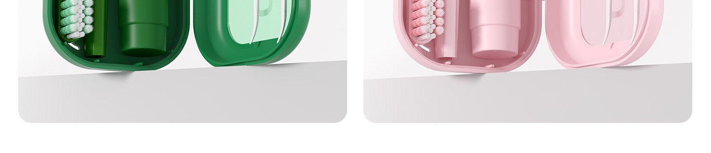 Portable dental care kit, foldable toothbrush, toothpaste and dental floss