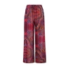 Brown and red see-through mesh trousers