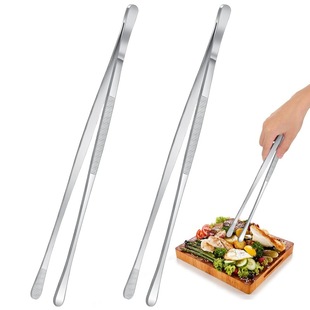 Stainless Steel Food Clips for Home Kitchen, Food Clips for Western Cuisine, Anti-Scalding, Non-Slip Barbecue Clips, Camping Barbecue Clips