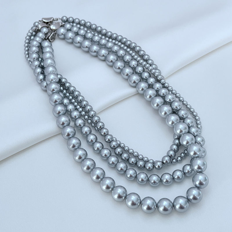 新款时尚轻奢气质名媛风简约大小款小众设计女款珍珠项链