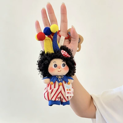 Plush Doll Pendant with | Pluş açarlıqlar - circus-clown-black-explosion-pendant