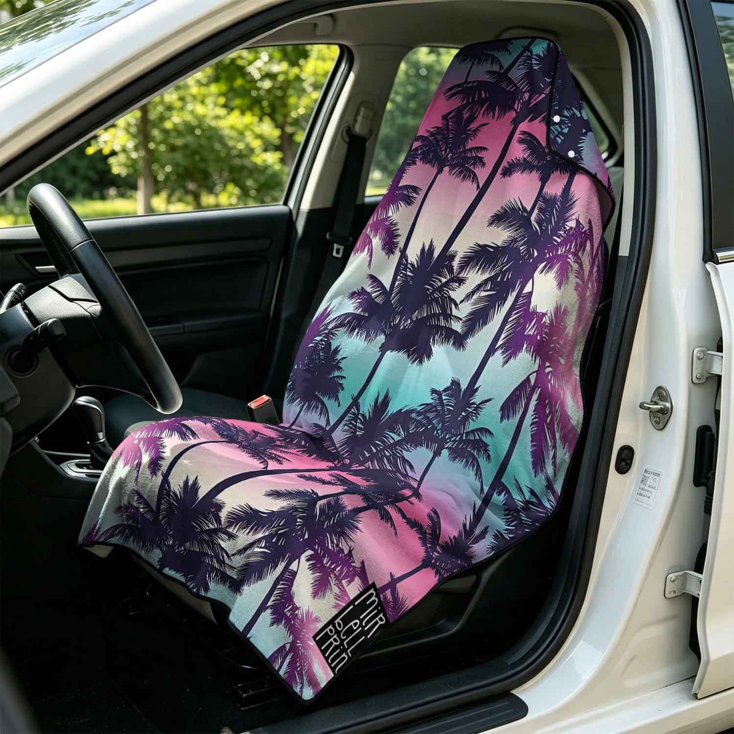 Printed bath towel and car seat cover 2-in-1, ultra-fine fiber outdoor beach and car dual-use universal seat cushion