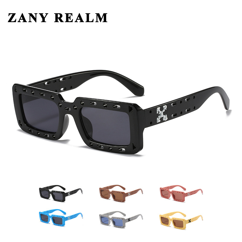 Nueva caja retro gafas de sol huecas transfronterizas ins cyberpunk gafas de sol de marca de moda suministro directo de fábrica