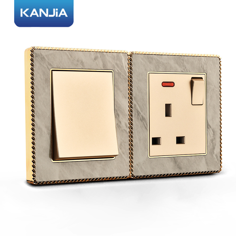 外贸香港澳门双联13A英式插座充电USB英规英标方脚三孔86开关套餐