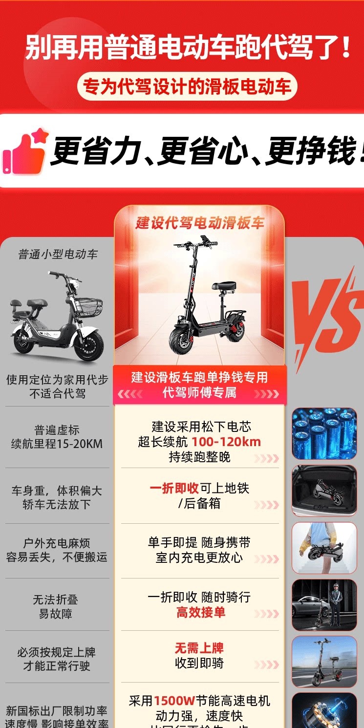 Suitable for adult use, foldable two-wheeled small electric scooter for ride-hailing, portable foldable electric scooter