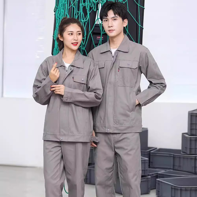 純綿作業服春秋タイプの男性用厚手電気溶接服の卸売り機械修理工場の労働服は印刷できます。|undefined