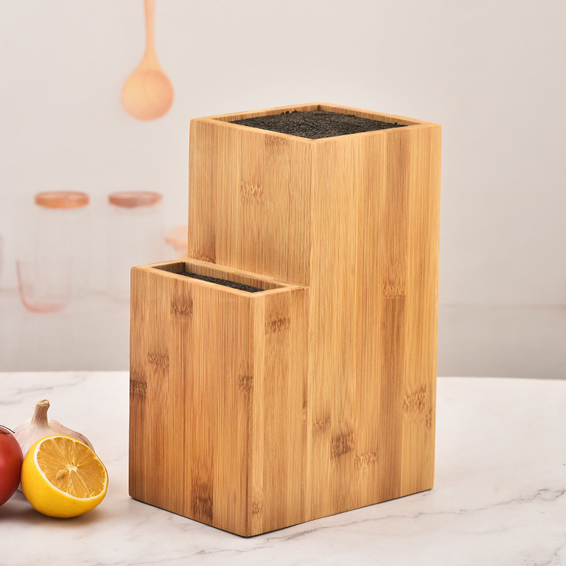 楠竹刀座竹木餐刀收纳架厨房收纳筒牛扒刀自由插刀座