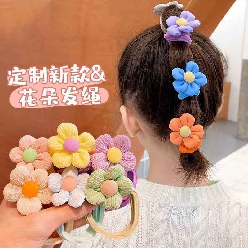 花朵儿童皮筋幼儿园头绳蝴蝶结发绳女孩扎头发毛巾圈不伤发发圈|undefined