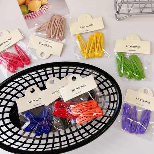 Ins-style sweet and cute hair accessories in candy color series, female hair clip that does not damage hair, side clip, Korean student BB clip, bagged