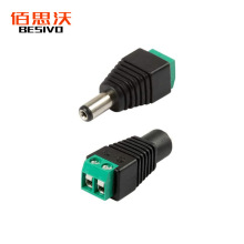 DC母5.5*2.1连接器 5521免焊接LED灯带监控电源绿色端子dc转接头