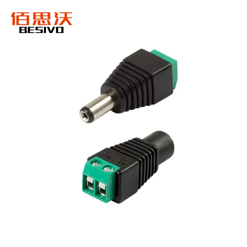 Разъем постоянного тока 5,5*2,1 5521 Светодиодная лампа без сварки с зеленым терминальным адаптером постоянного тока